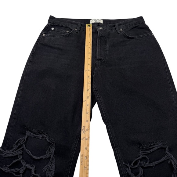 Free People Maggie Mid Rise Straight Leg Distressed Chewed Hem Jeans - Picture 9 of 12